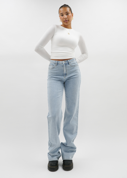 High waist wide leg jeans light blue (tall)