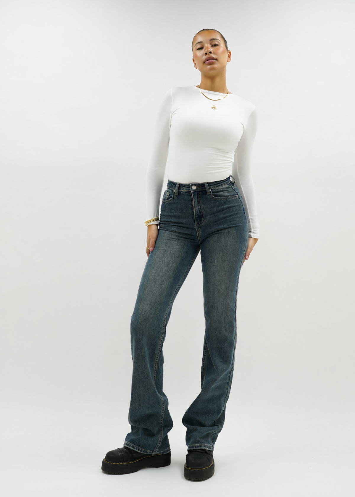 High waist wide leg jeans vintage blue (tall)