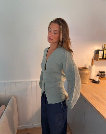 Amula linen shirt – Mint green