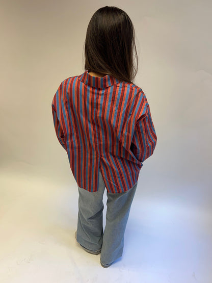 Kendall button shirt with stripes - Pink/blue